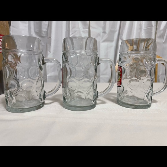 3 Widmer Brothers Octoberfest Dimpled Glass Beer .5 liter Mugs - Picture 3 of 4